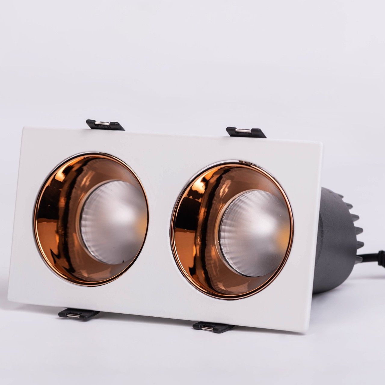 Argo- 75x145MM (2 Head) White/Rose Gold LED MODULE COB RING (DL02-10078)