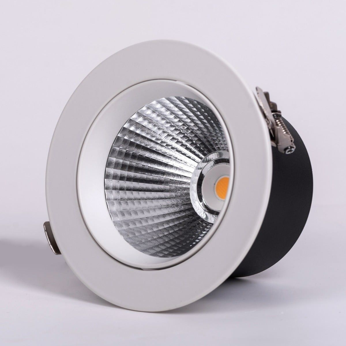 Delia- 15W White/Chrome (3000K, 36Â° Beam Angle) LED Recess COB Downlights (DL02-10138)