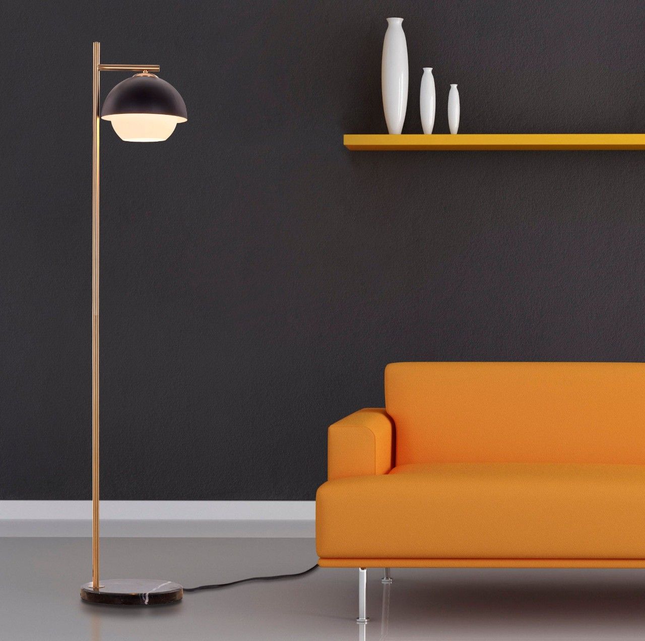 Slightly Addicted (Gold, Smart LED) Marble Floor Lamp