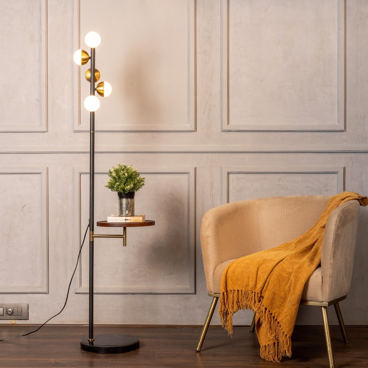 Rest Is History (Gold) Marble Floor Lamp