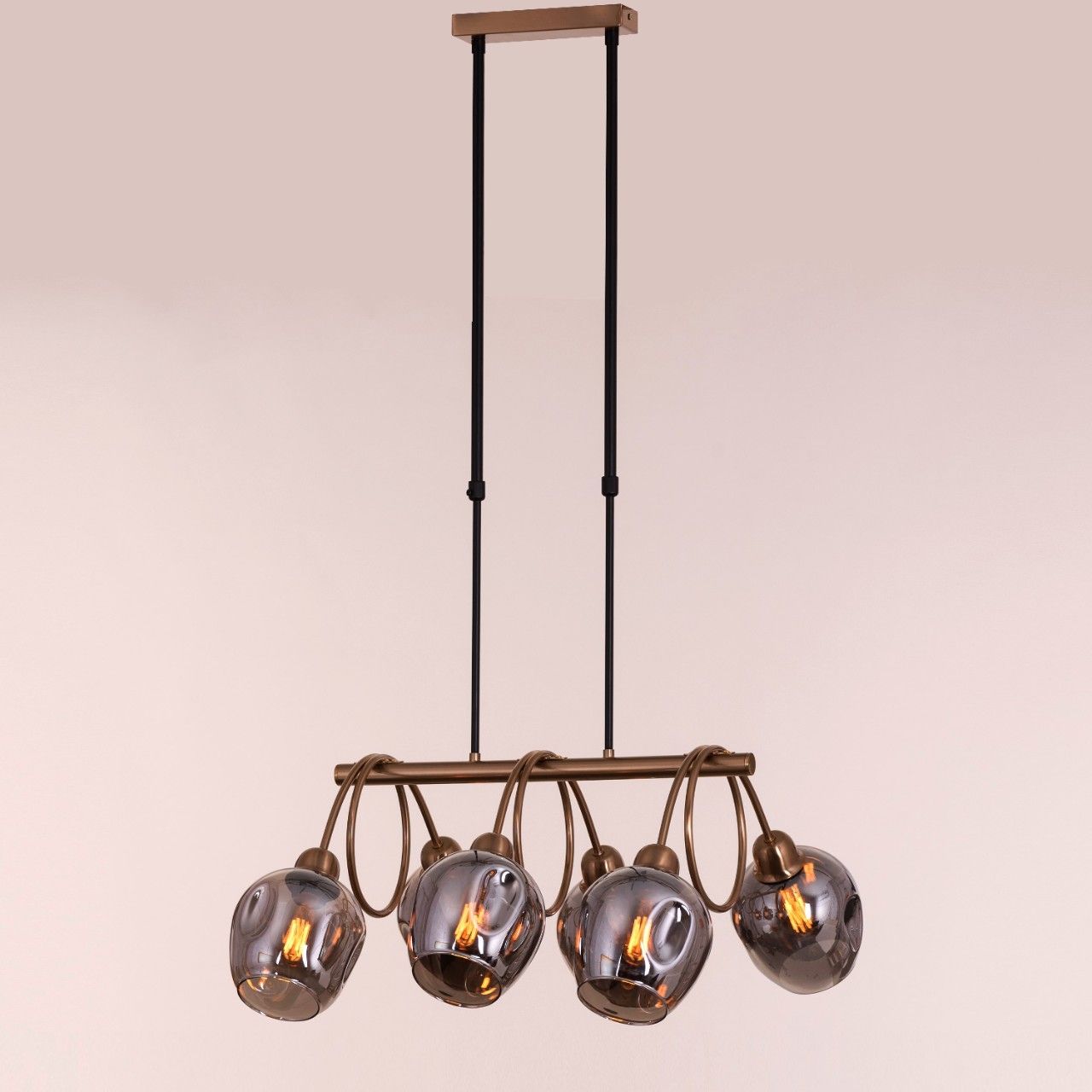 Mykonos Memories (Medium, Smokey Grey, 6 Head) Glass Chandelier
