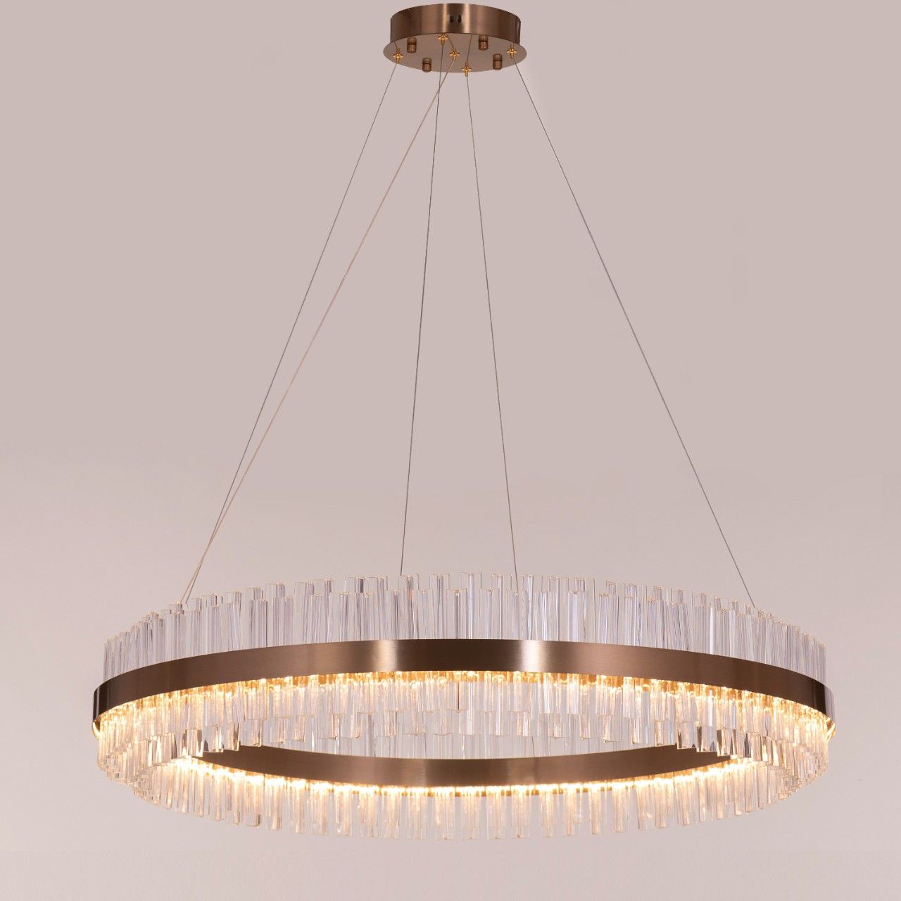 Lighting Up Lisbon (Large, Gold, Dimmable LED with Remote Control) Crystal Chandelier