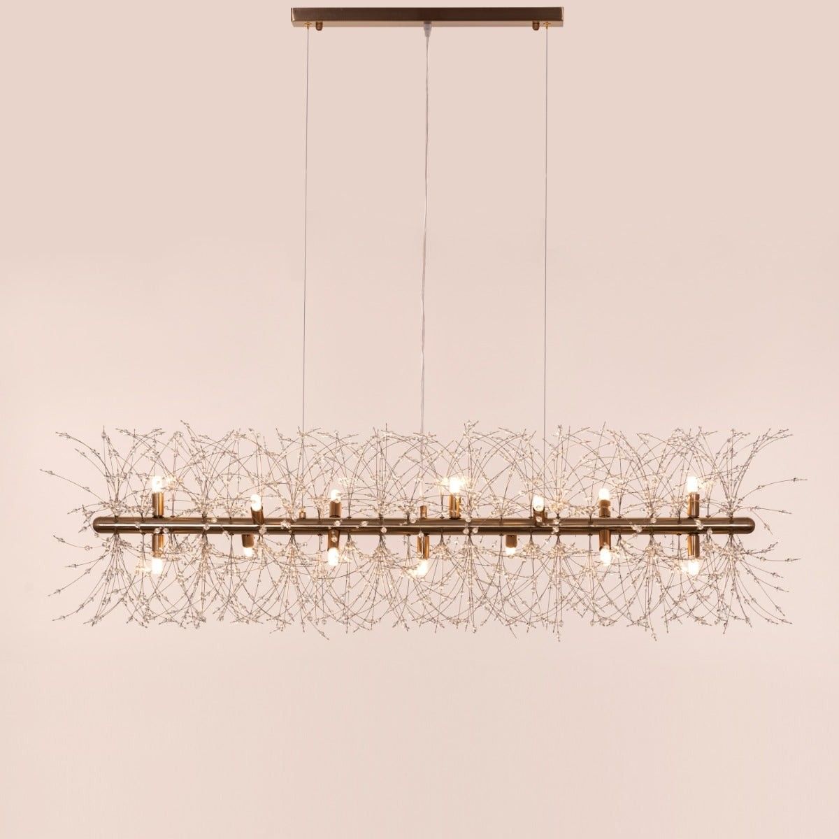 Touch The Clouds (Large, Gold) Rectangular Crystal Chandelier