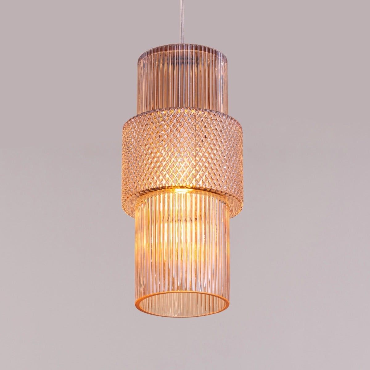 Drive To Mexico (Amber) Textured Glass Pendant Light