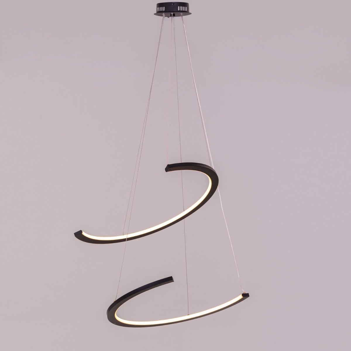 For A Minute (Medium, Black, Dimmable LED with Remote Control) Chandelier