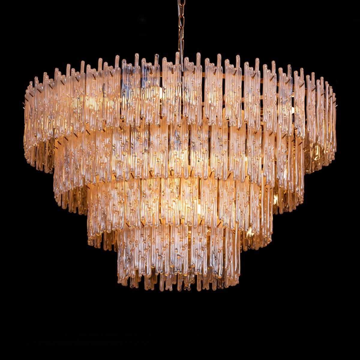 Breakfast In Bed (Large, Gold, Molten Wax-Styled) Crystal Chandelier