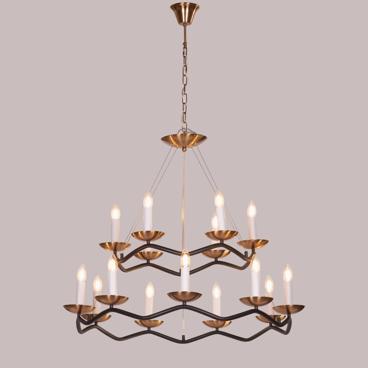 Win Without Trying (Large, Black, Gold) Chandelier