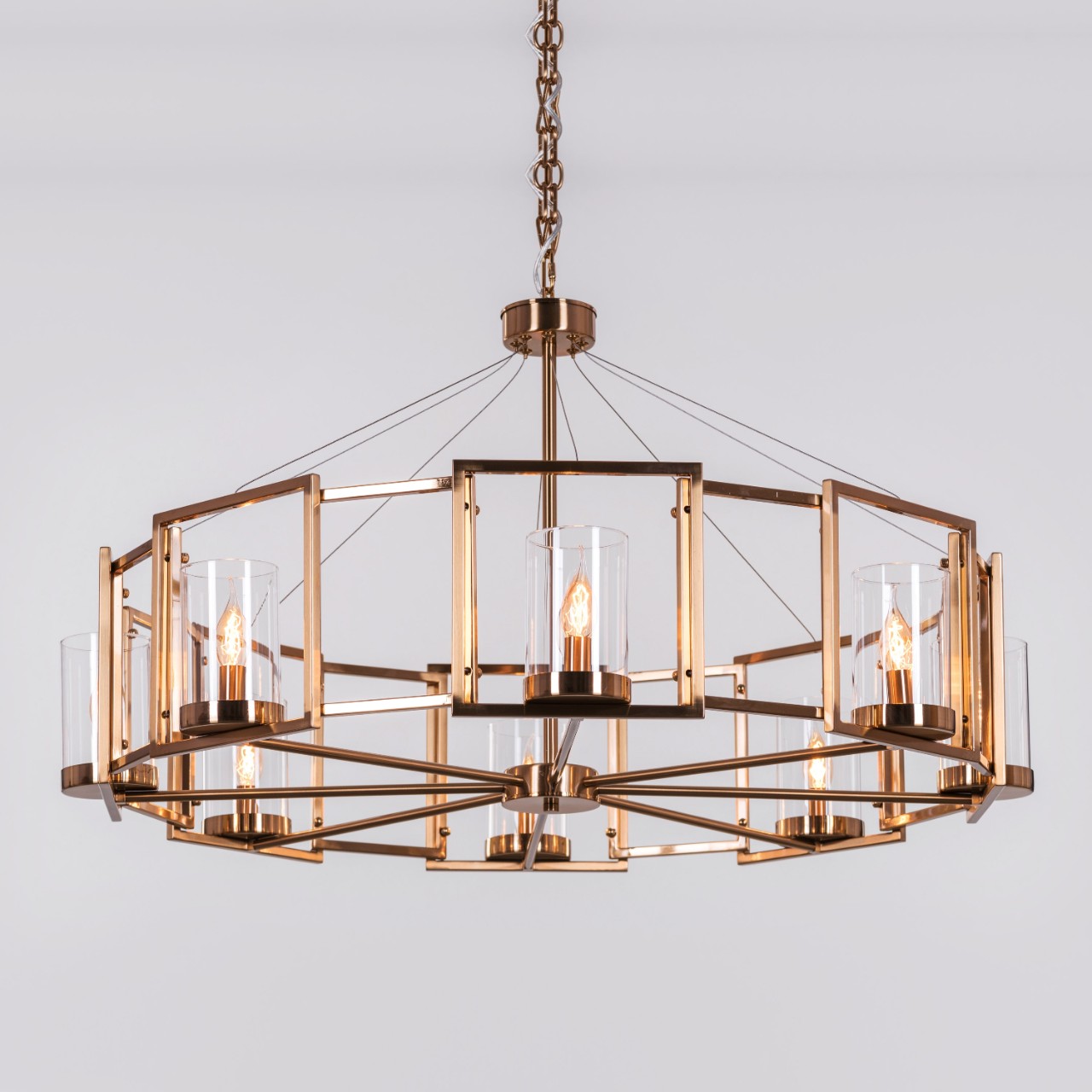 Glow Worm (Large, Gold) Chandelier