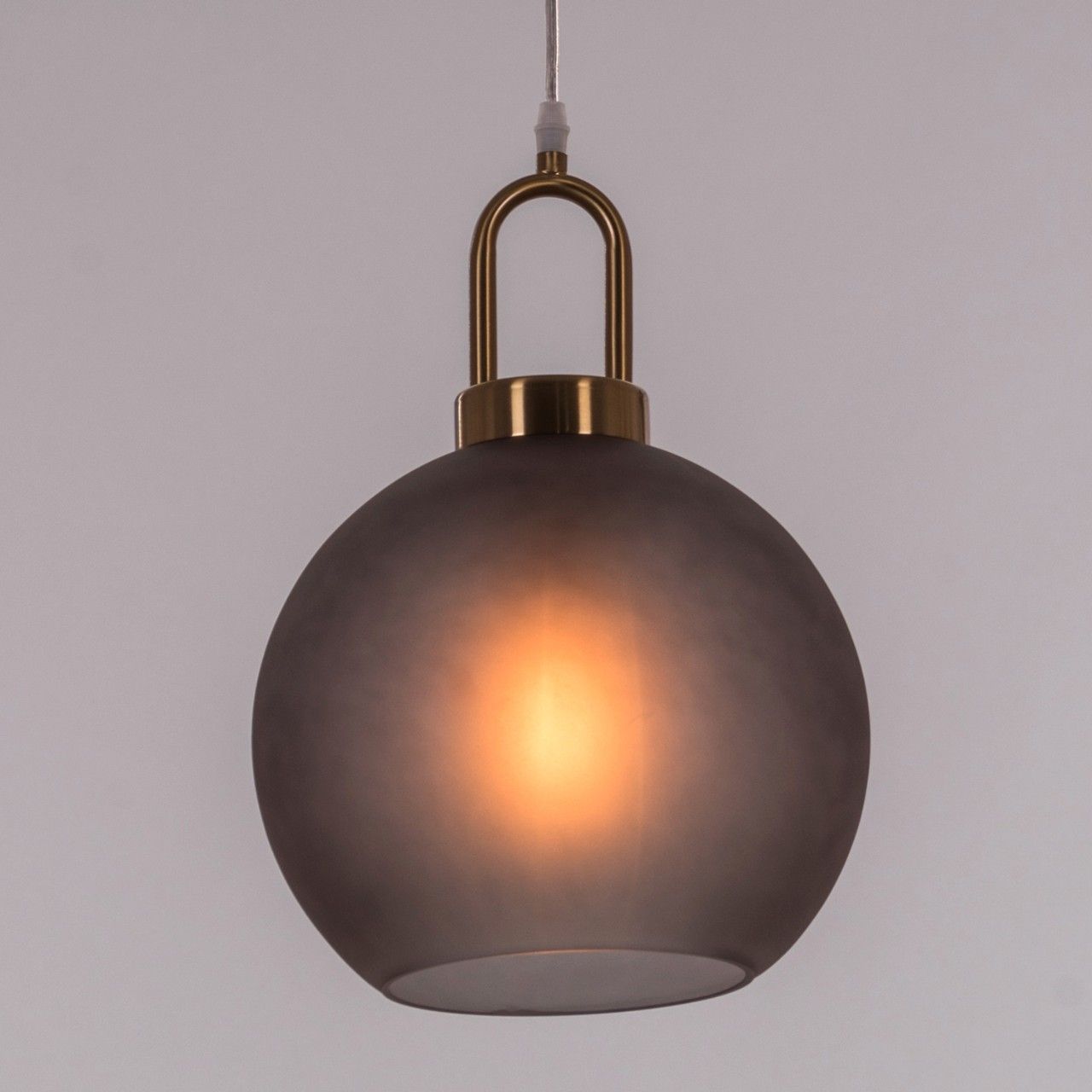 Good To Glow (Round, Smokey Grey) Frosted Glass Pendant Light