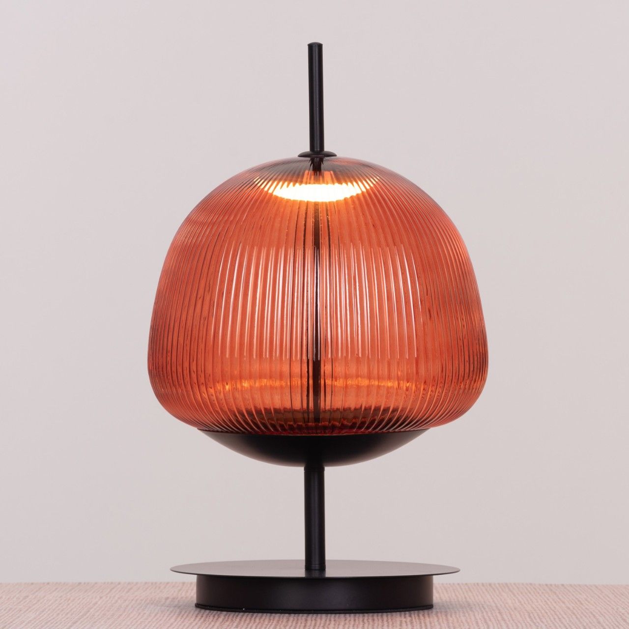 Reserved Rose (Black, Red) Built-In LED Textured Glass Table Lamp