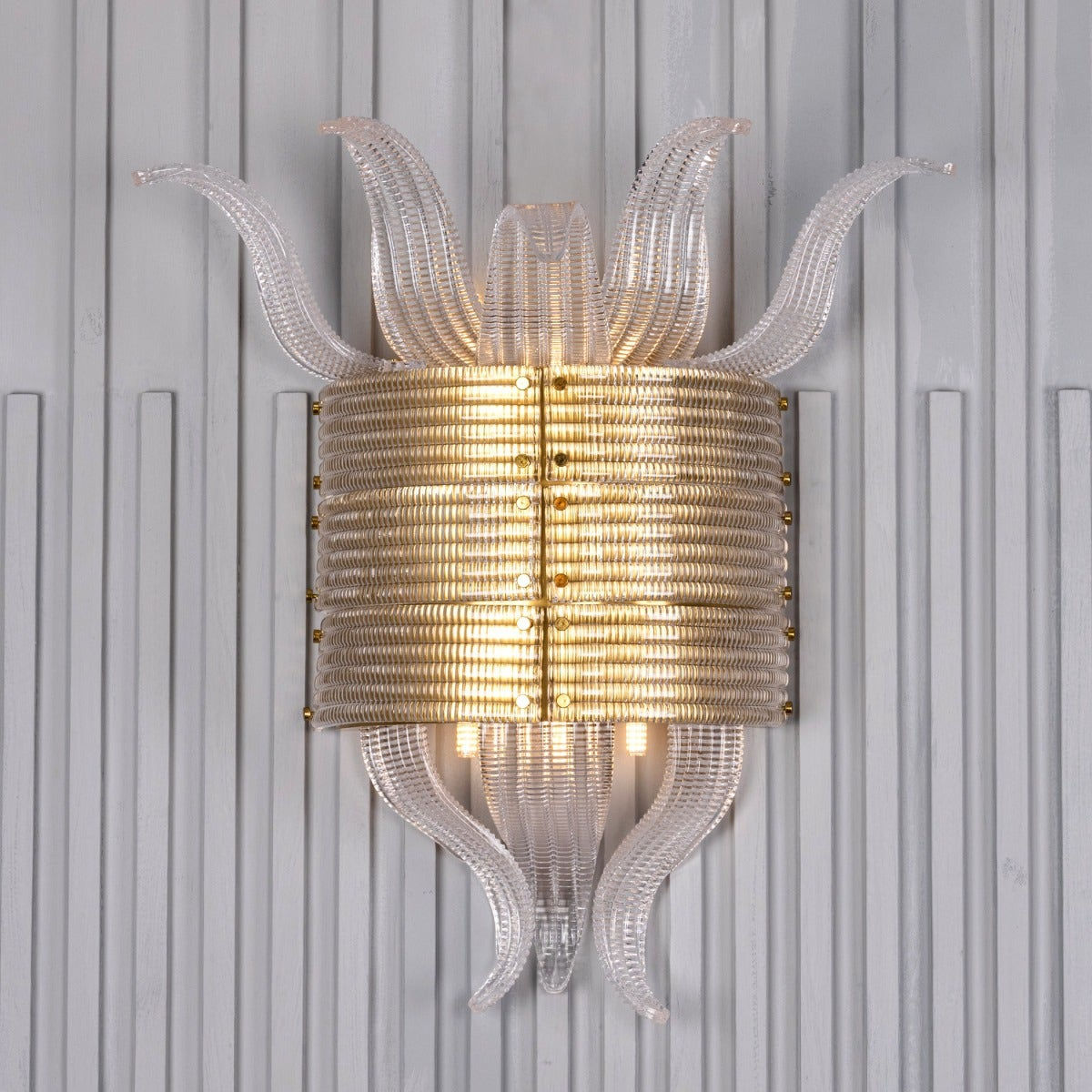 Seat At The Table (Gold) Textured Glass Wall Light
