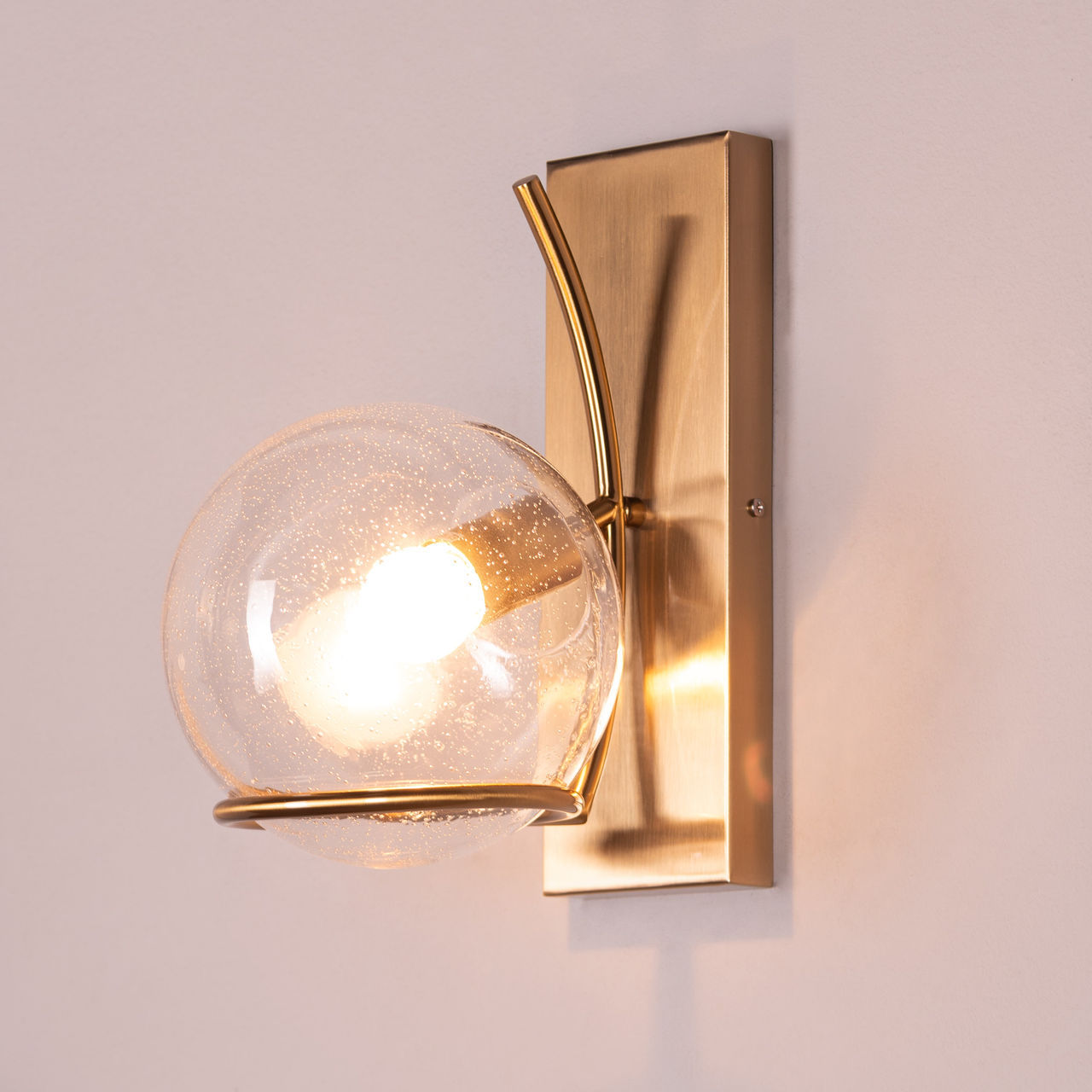 Bashfull (Gold) Clear Bubbled Wall Light