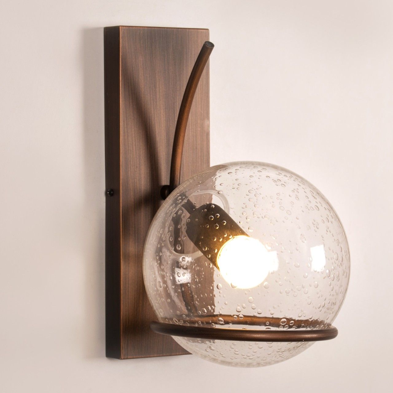 Bashful (Coffee) Bubbled Glass Wall Light