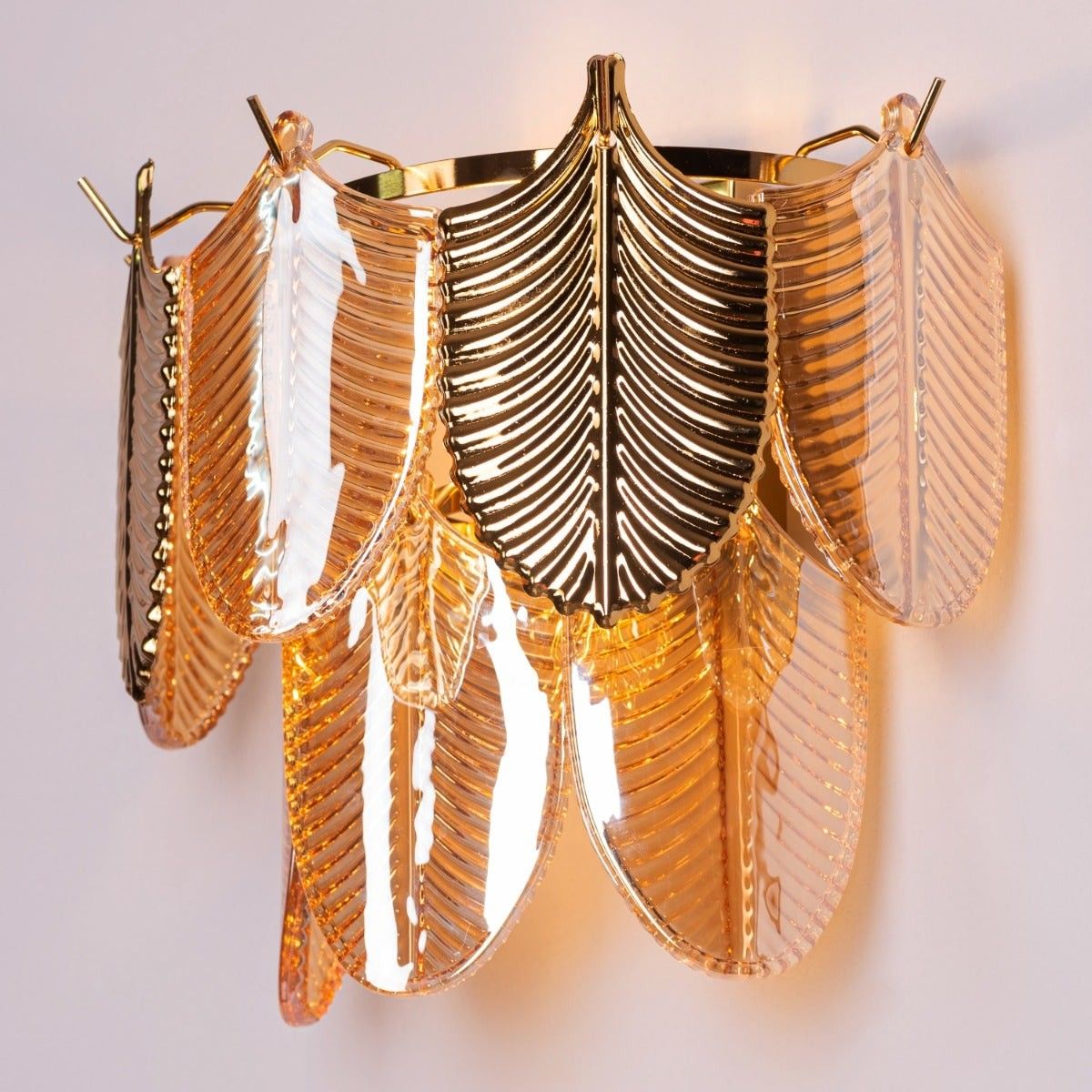 Magic In Milan (Cognac,Gold) Glass Wall Light