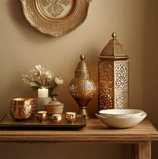 Timeless Ramadan home décor with elegant lanterns and accessories