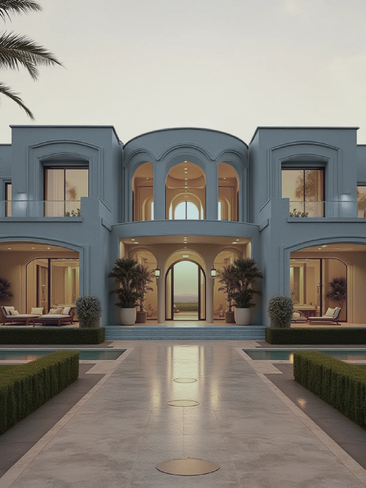 Rich Charcoal Traditional Villa Design